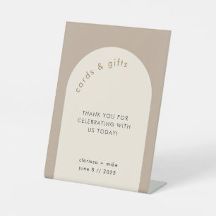 Expositor En L Regalos de tarjetas de matrimonio para arcos beige
