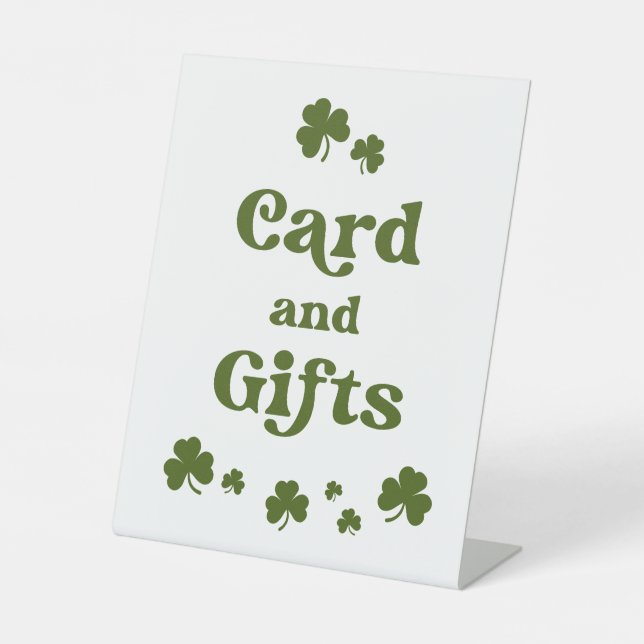 Expositor En L Regalos de tarjetas Green Shamrock de San Patricio (Anverso)