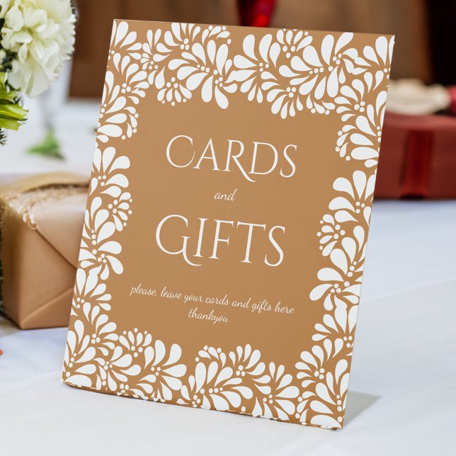 Expositor En L Regalos mexicanos de talavera terracota para ducha (Mexican talavera terracotta bridal shower gifts table pedestal sign personalized signs)