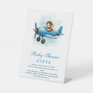 Expositor En L Regalos para Baby Shower Vintage Avión Perrito Pil