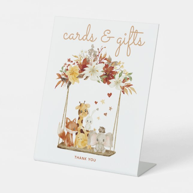 Expositor En L Regalos y tarjetas de Baby Shower para animales bo (Anverso)