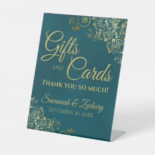 Expositor En L Regalos y Tarjetas de Boda Agradecimiento Verde Ac