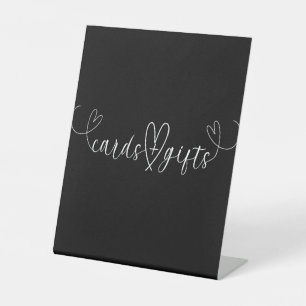 Expositor En L Regalos y Tarjetas de Boda en Blanco y Negro para