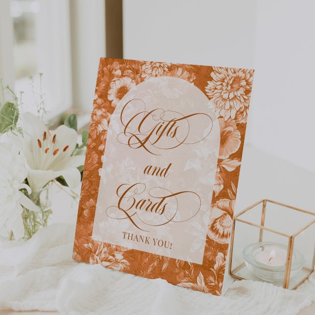 Expositor En L Regalos y Tarjetas de Boda Florales Rústicos (Subido por el creador)
