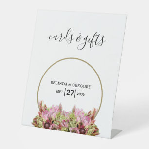 Expositor En L Regalos y tarjetas de boda rústicas para flores si