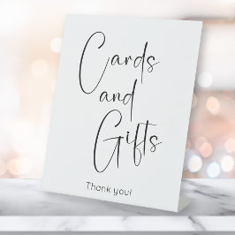 Expositor En L Regalos y tarjetas de ducha de novia con escritura