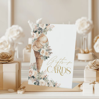 Expositor En L Regalos y Tarjetas de HeladoFloral Boho Despedida