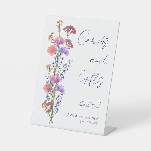 Expositor En L Regalos y tarjetas de matrimonio floral acrílico d (Anverso)