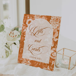 Expositor En L Regalos y tarjetas de matrimonio floral rústico