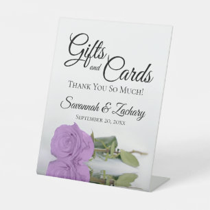Expositor En L Regalos y Tarjetas Elegante Rosa Lilac Purple Grac