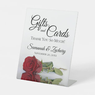 Expositor En L Regalos y Tarjetas Elegante Rosa Roja Gracias