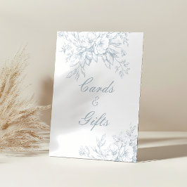 Expositor En L Regalos y tarjetas Floral Blue Toile Boda