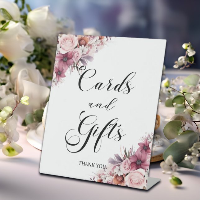 Expositor En L Regalos y tarjetas florales de Boho rosado con est (Subido por el creador)