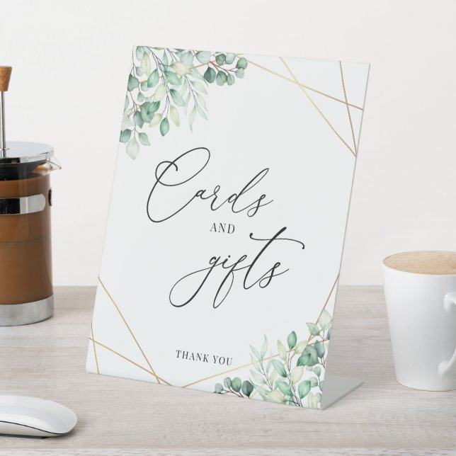 Expositor En L Regalos y tarjetas geométricas de eucalipto de ver (In Situ)