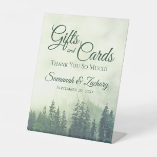 Expositor En L Regalos Y Tarjetas Gracias Boda De Los Pines Verde