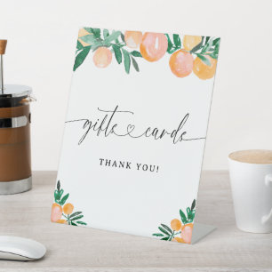 Expositor En L Regalos y Tarjetas Little Cutie Citrus Baby Shower