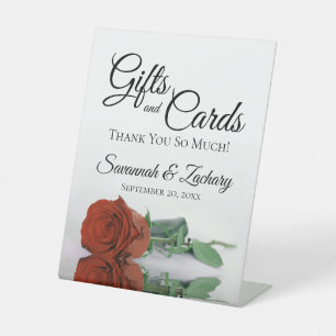 Expositor En L Regalos y Tarjetas Naranja oxidado Rosa Gracias