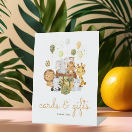 Expositor En L Regalos y Tarjetas para Baby Shower de Animales de