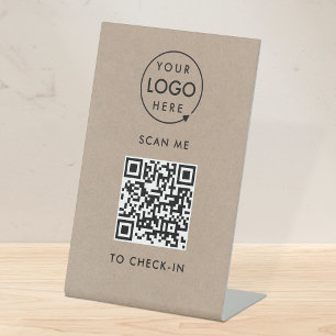 Expositor En L Registro de código QR   Imposibilidad de contacto 