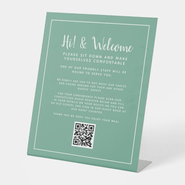 Expositor En L Registro sin contacto de código QR (Anverso)