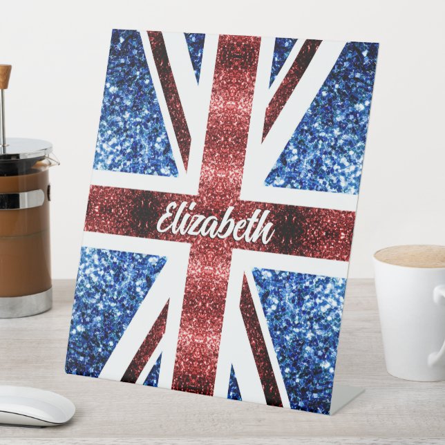 Expositor En L Reino Unido azul rojo brillante nombre purpurina P (In Situ)