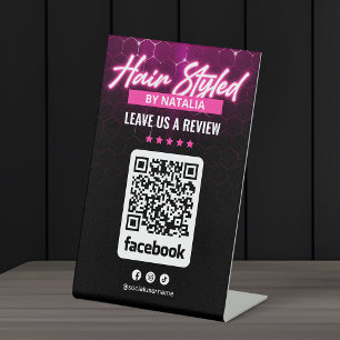 Expositor En L Reseña de Facebook de Elegant Black & Pink Hair Sa