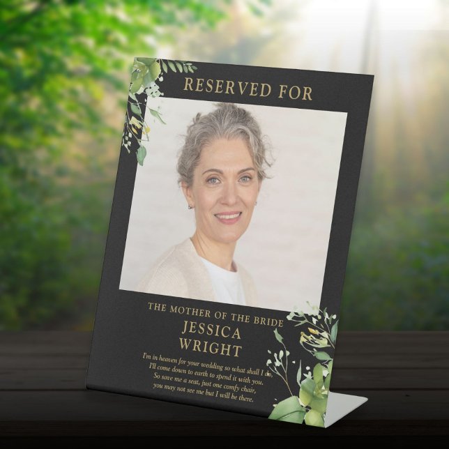 Expositor En L Reservado Guardar Un Boda De Fotografía De Asiento (Reserved Save A Seat Photo Wedding Pedestal Sign)