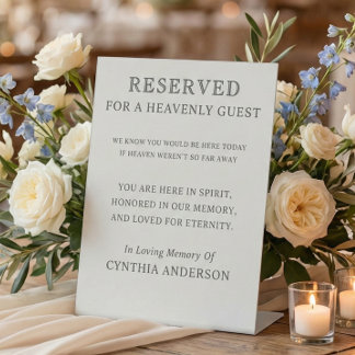 Expositor En L Reserved for Heavenly Guest Wedding Memorial