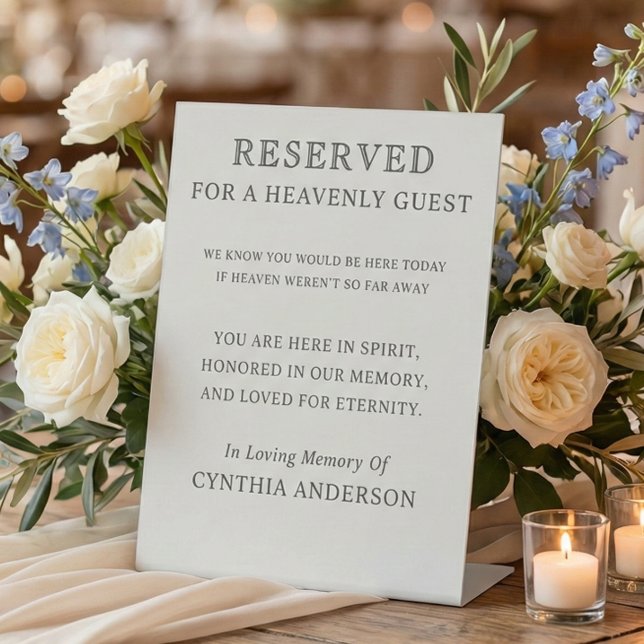 Expositor En L Reserved for Heavenly Guest Wedding Memorial (reserved for heavenly guest, memorial pedestal sign, wedding memory table)