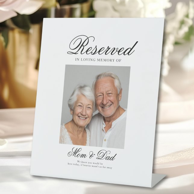 Expositor En L Reserved Seat - Photo Memorial Wedding  (Reserved Seat - Photo Memorial Wedding Pedestal Sign)