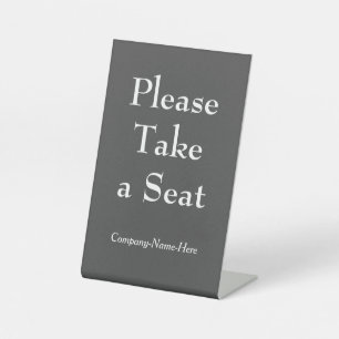 Expositor En L Respetable "Por favor tome un asiento" + Nombre