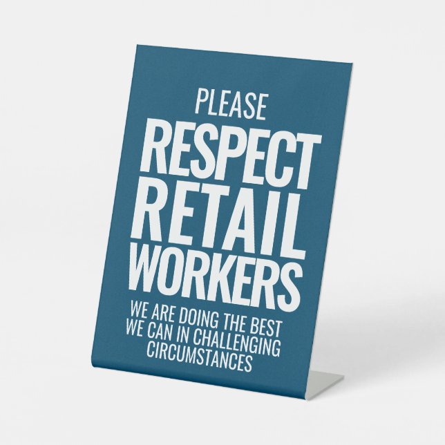 Expositor En L Respeto a los trabajadores minoristas negrita tien (Anverso)
