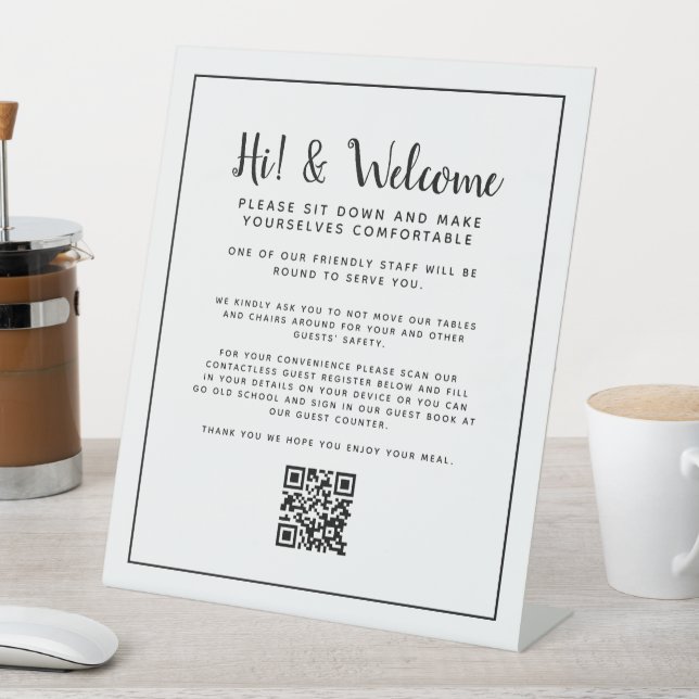 Expositor En L Restaurante de distanciamiento social instrucción  (In Situ)