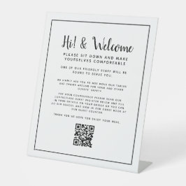 Expositor En L Restaurante de distanciamiento social instrucción 