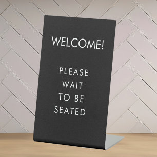 Expositor En L Restaurante Espera A Ser Asiento Rótulo