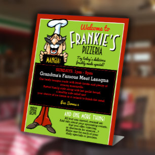 Expositor En L Restaurante italiano Pizzeria Menú divertido Promo