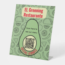 Expositor En L Restaurante mexicano Aguacate Taco QR