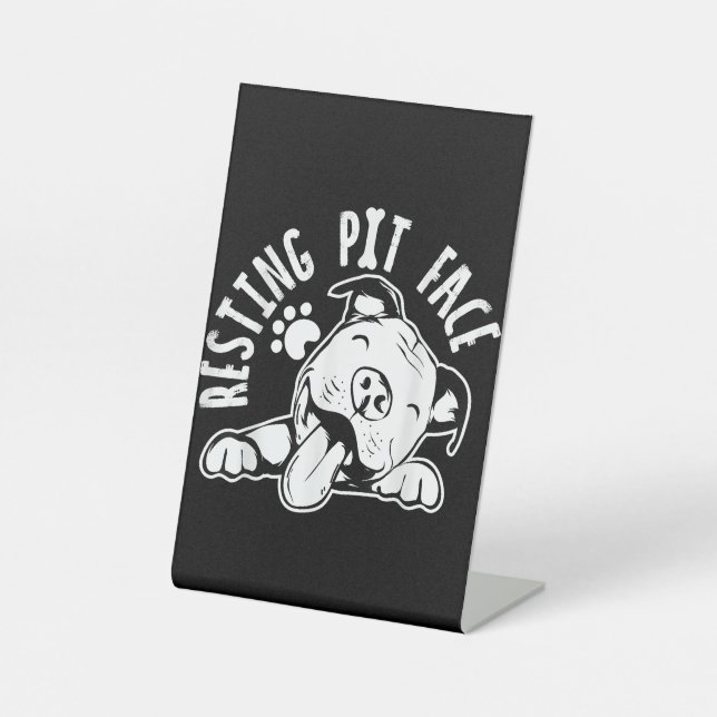 Expositor En L Resting Pit Face Funny Dog Pitbull Meme Clothing (Anverso)
