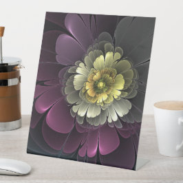 Expositor En L Resumen de la flor fractal gris purpur moderna