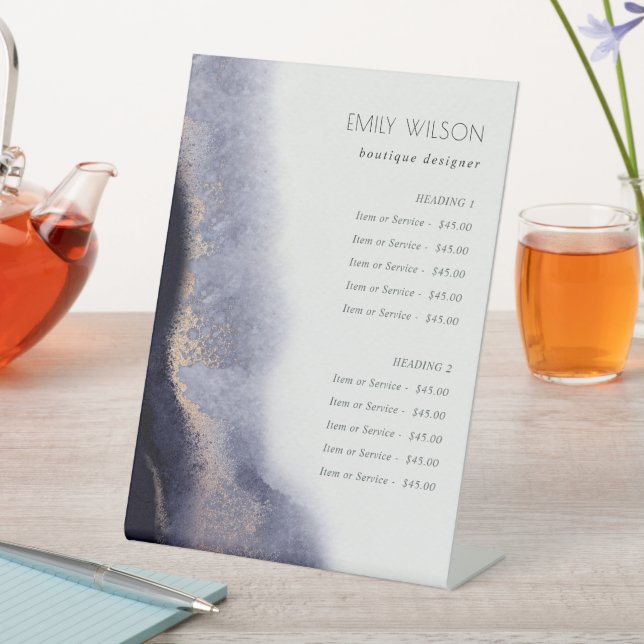 Expositor En L Resumen de precio del servicio acuarela de oro de  (In Situ)