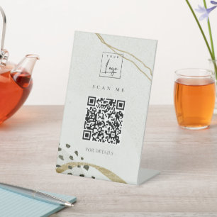 Expositor En L Resumen Logotipo del código QR de la Piedra Gris N
