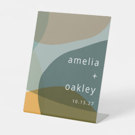 Expositor En L Resumen moderno Arte Sabor Verde Boda Personalizad