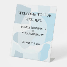 Expositor En L Resumen moderno Boda artístico Minimalista azul