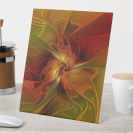Expositor En L Resumen Naranja rojo Brown Flor de arte fractal ve