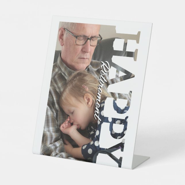Expositor En L Retirement Photo sign | Personalized Reti (Anverso)