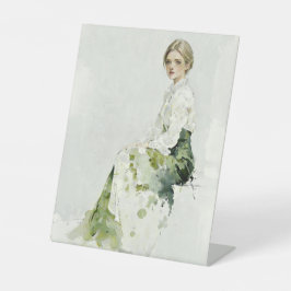 Expositor En L Retrato Minimalista de Acuarela