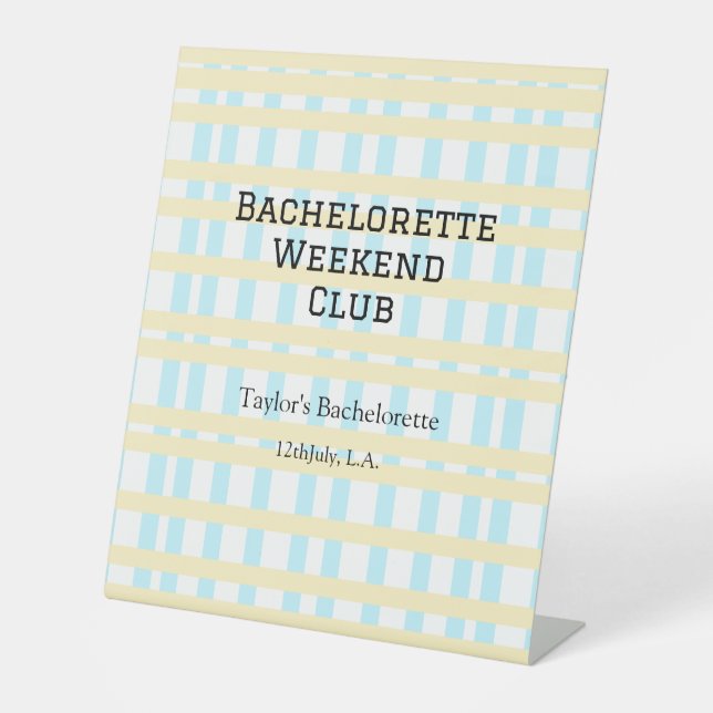 EXPOSITOR EN L RETRO BACHELORETTE WEEKEND CLUB BLUE YELLOW FECHA (Anverso)