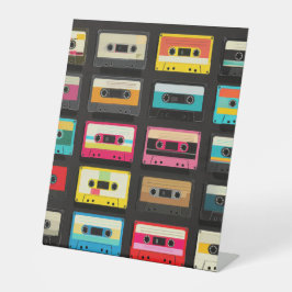 Expositor En L Retro Cassette Tape Pattern – Vintage Music 