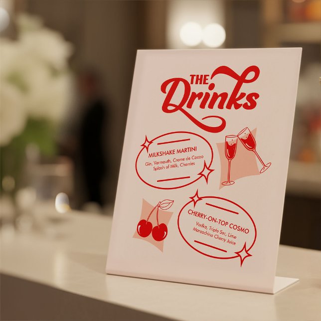 Expositor En L Retro Diner Wedding Bar Menu (Retro Diner Wedding Bar Menu)