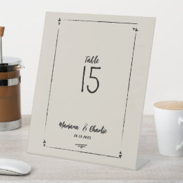 Expositor En L Retro Grey Hand Drawn Illustrated Wedding